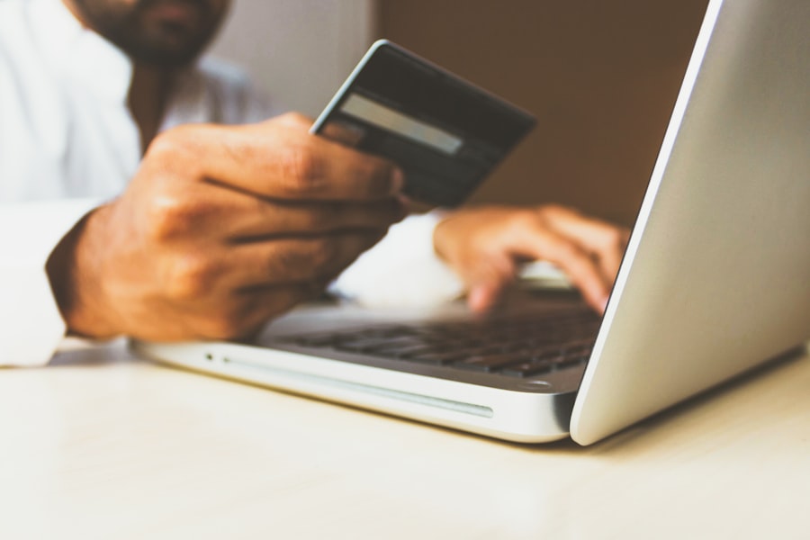 Secure online card payment on a laptop